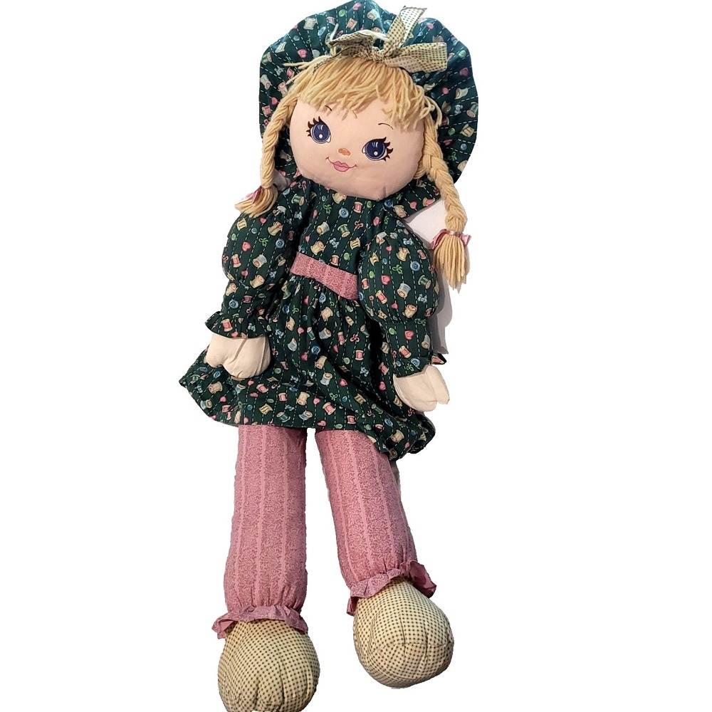 Sweetie Mine Rag Doll 48" Sewing Spools Dress 1995 Blonde Blue Eyes life size